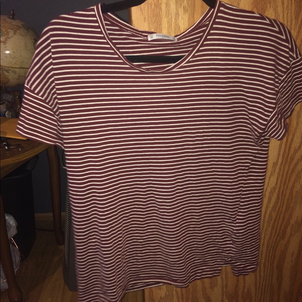 Maroon striped tee
